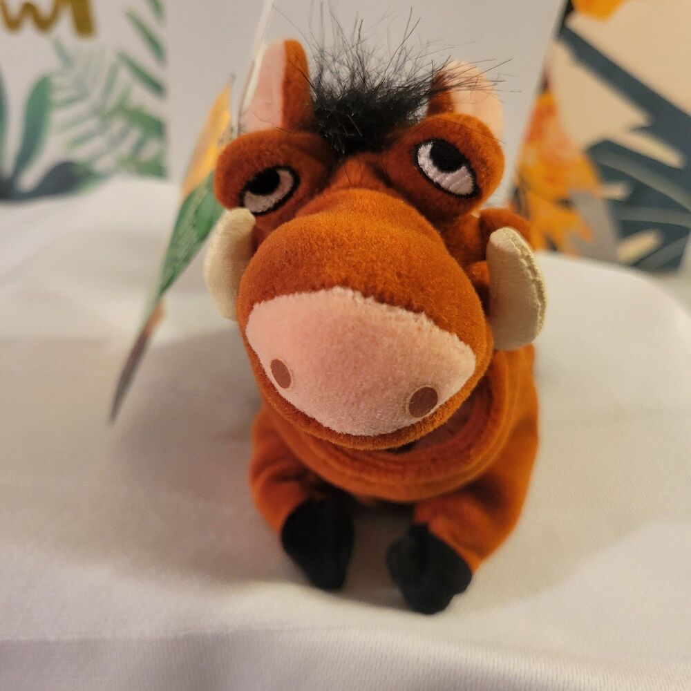 NEW Disney Store Pumba Warthog Pig Mini Bean Bag Plush Toy The Lion King 8" NWT